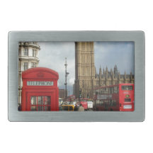 London Phone box & Big Ben (St.K) Rectangular Belt Buckles