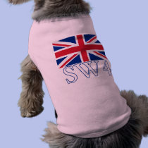 London Postcode SW4 with Union Jack pet clothing