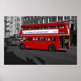 London Red Bus Poster