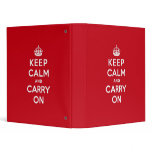 London Red Keep Calm and Carry On Vinyl Binder