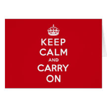 London Red Keep Calm and Carry On Greeting Cards