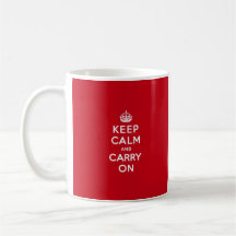 London Red Keep Calm and Carry On Mugs