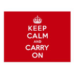 London Red Keep Calm and Carry On Postcards