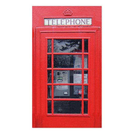 London Red Telephone Box Business Card (back side)
