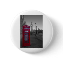 London Red Telephone box Pinback Button