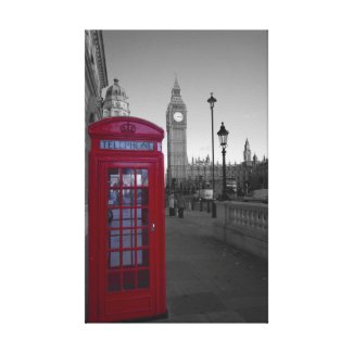 London Red Telephone box Gallery Wrap Canvas