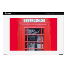 London Red Telephone Box Decal For 15" Laptop