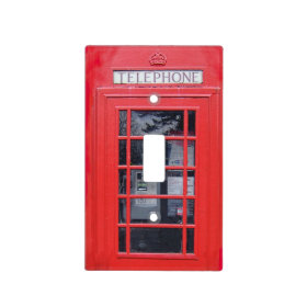 London Red Telephone Box Light Switch Covers