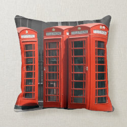 London Red Telephone Box Pillow