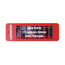 London Red Telephone Box Return Address Label