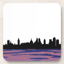London skyline silhouette cityscape beverage coaster