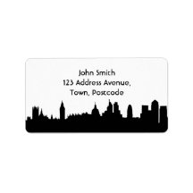 London skyline silhouette cityscape custom address labels