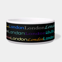 London Text Design I Dog Bowl