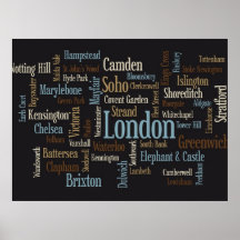 London Text Map Print
