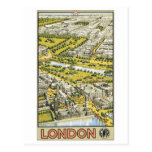 London Vintage Travel Poster Post Card