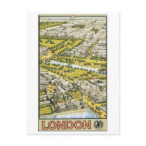 London Vintage Travel Poster Post Card