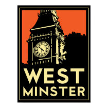 london westminster england art deco retro poster