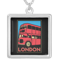 london westminster england art deco retro poster custom necklace
