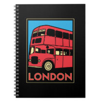 london westminster england art deco retro poster spiral note book
