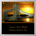 London's Tower Bridge in Fantasy Sunshine Poster print