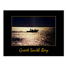 'Lone Boaters at Twilight'  Postcard