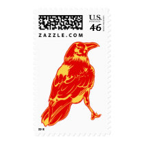 Lone Crow Urban Illustration postage