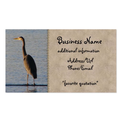 Lone Heron Business Cards (front side)