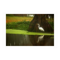 Lone Heron (without signature) posters
