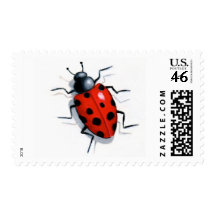 LONE LADYBUG in OIL Postage