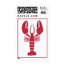 Lone Lobster Postage Stamps by FunseyTown Lone Lobster Postage Stamps