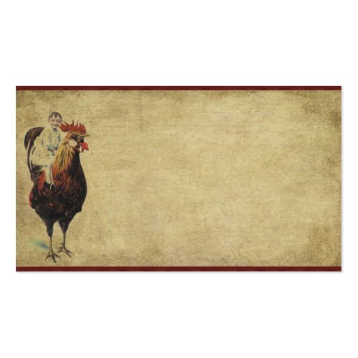 Lone Red Rooster- Prim Biz Cards Business Cards (front side)