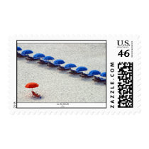 Lone Red Umbrella postage