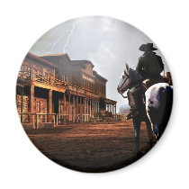 Lone Rider Round Magnet