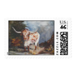 Lone Star Longhorn Postage Stamp
