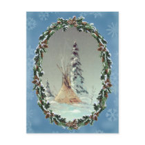 LONE TIPI & WREATH by SHARON SHARPE postcards by sharonsharpe LONE TIPI & WREATH by SHARON SHARPE postcards