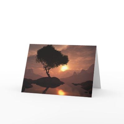 Lone Tree Greeting Card by digitalblasphemy