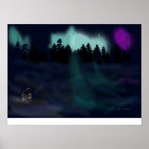 Lone wolf by the lights posters