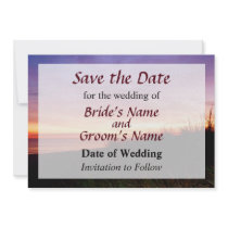 Lonely Beach at Sunrise Norfolk VA Save the Date invitations
