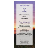 Lonely Beach at Sunrise Norfolk VA Wedding Program Personalized Rack Card