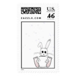 Lonely bunny easter time postage stamp