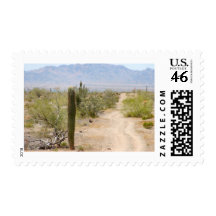 Lonely Desert Road 02 Postage Stamp