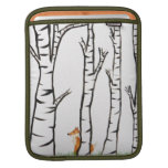 Lonely Fox in Birch Trees iPad Sleeve