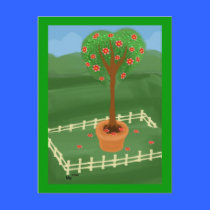 Lonely Heart Topiary Tree Postcard postcards