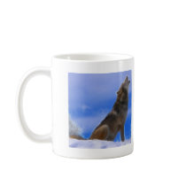 Lonely Howling Endangered Gray Wolf mugs by KahunaLuna Lonely Howling Endangered Gray Wolf mugs