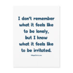 Lonely Irritated Postcards