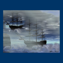 Lonely night at sea posters
