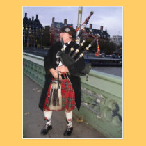 Lonely Piper Postcard postcards