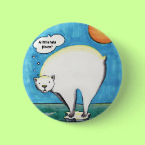 Lonely Polar Bear Pin buttons by SaraMonster Lonely Polar Bear Pin buttons