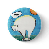 Lonely Polar Bear Pin buttons by SaraMonster Lonely Polar Bear Pin buttons