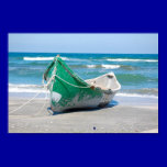 Lonely-row-boat607 Row boat ocean beach shore wave posters